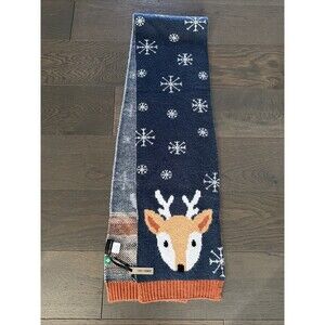 Coco + Carmen Blue Beige Gray Black Fringe Chunky Soft Knit Scarf NWT Unisex